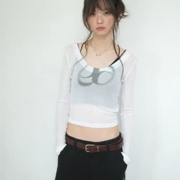 애즈온 시스루 티 SEE-THROUGH T