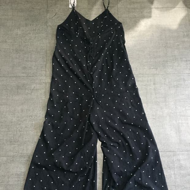 일본빈티지 Bayflow 하구미모리걸 땡땡이도트 점프수트멜빵