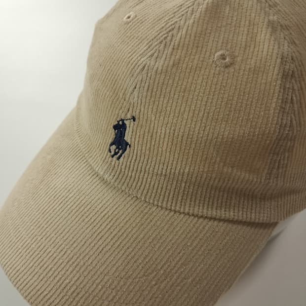 폴로 베이지 코듀로이 볼캡 모자 PJ909