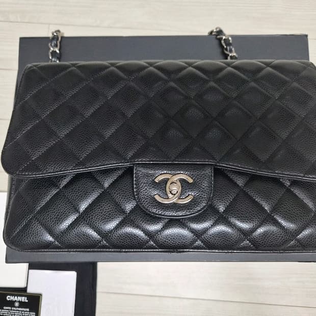 샤넬 클래식 점보(라지) 은장