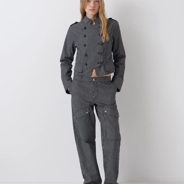 [36,38,40,42]기마구아스 Brixton 스트라이프 팬츠