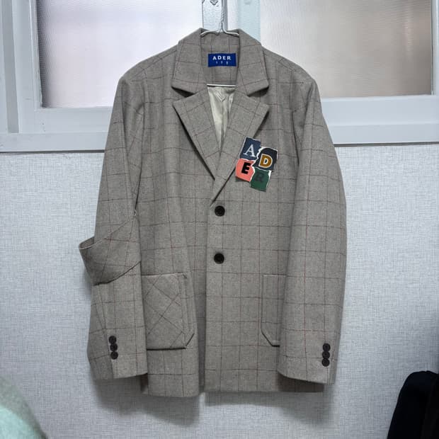 아더에러 콜라주 체크 블레이저 자켓 OS