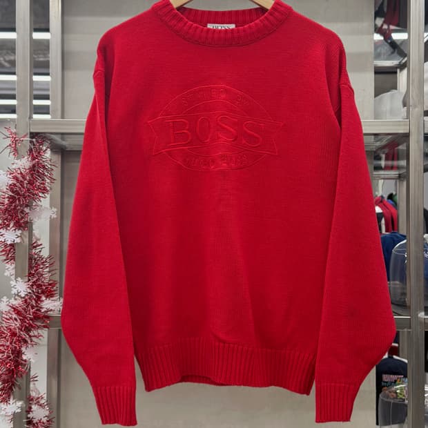 HUGO BOSS 90s 자수 그래픽 코튼 니트