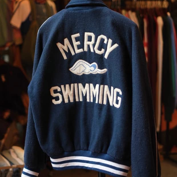 70-80s 미국 빈티지 바시티 자켓 (Swimming 모델)