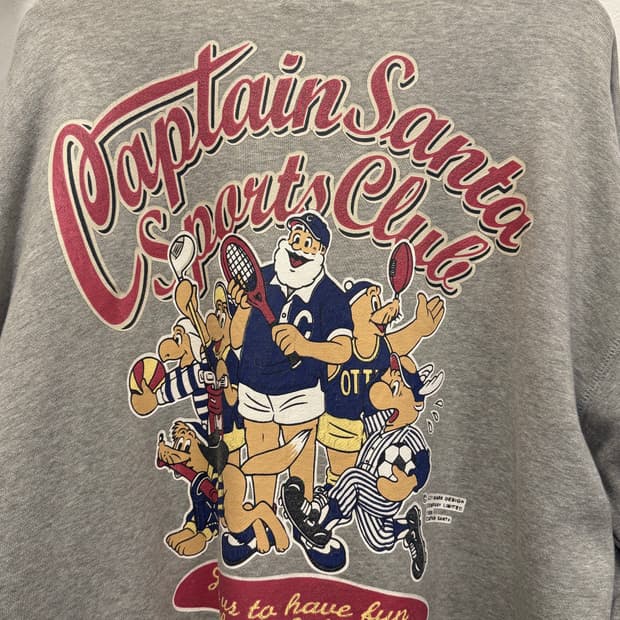 L) 80s Captain Santa Sports Club Sweatsh
