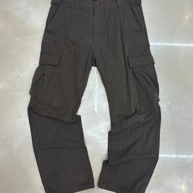 00s 스투시 스트라이프 카고 팬츠