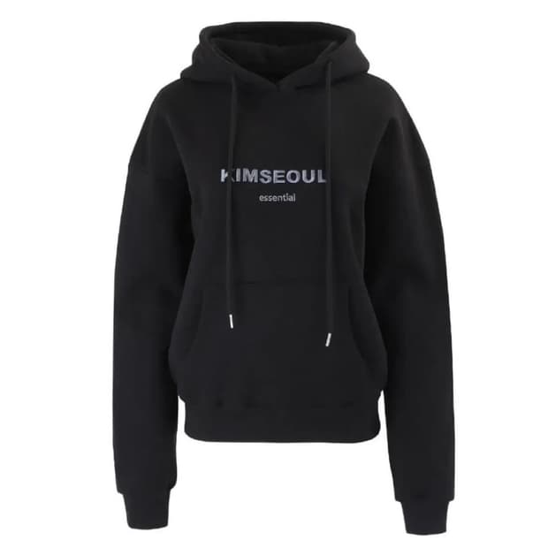 [새상품] 킴서울 로고 후드 블랙