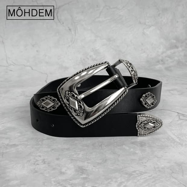 [Unisex] 크롬 볼드 웨스턴 벨트