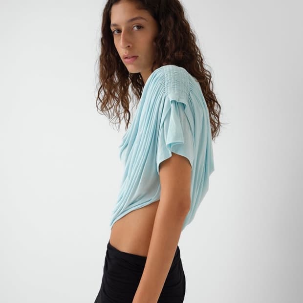 [M]기마구아스 Daria 드레이프 탑/블루