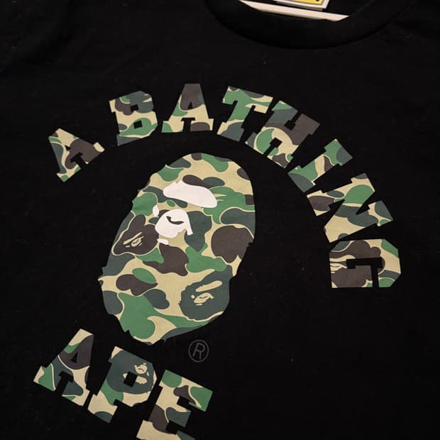 Bape 베이프 블랙 카모 반팔 티셔츠 s