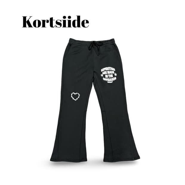 (34)kortsiide플레어스웻팬츠