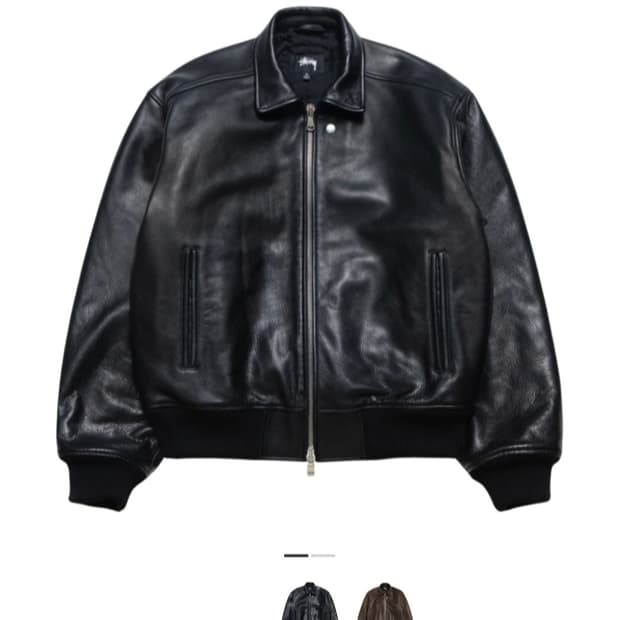 (새상품) 스투시 플라이트 레더자켓 XL