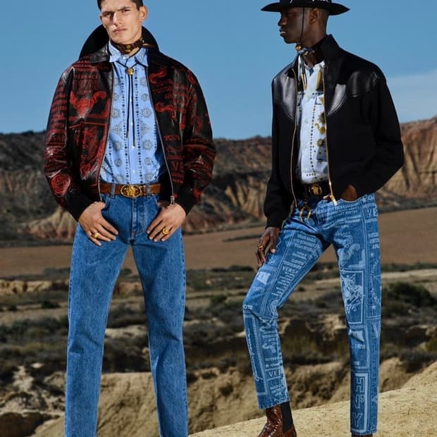 베르사체 자수 가죽자켓