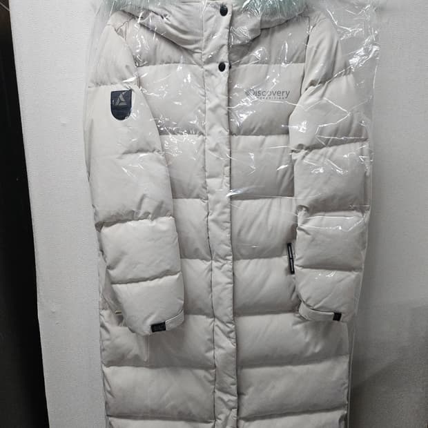 디스커버리 고쉬 민트퍼 후드  롱패딩  90