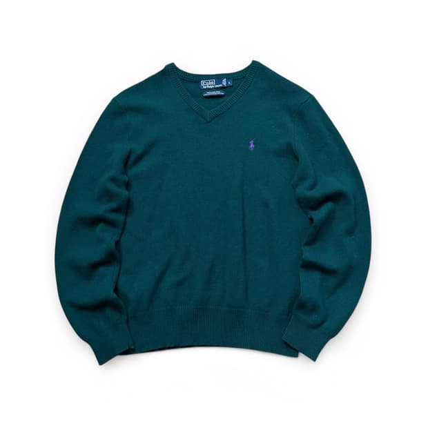 폴로 랄프로렌 램스울 브이넥 니트 