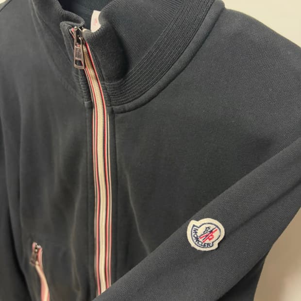 [정품] 몽클레어 스트라이프 네이비 집업 자켓 S 