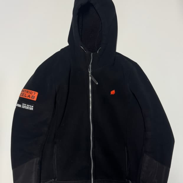 라푸마 Lapuma 보아털 안감 후드 플리스 자켓 L 블랙