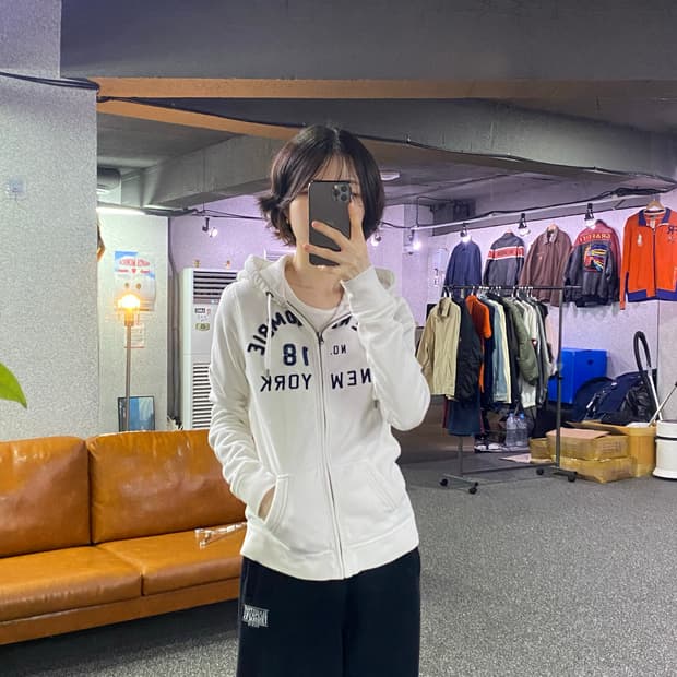 아베크롬비 앤 피치 뉴욕 화이트 후드집업 B5665