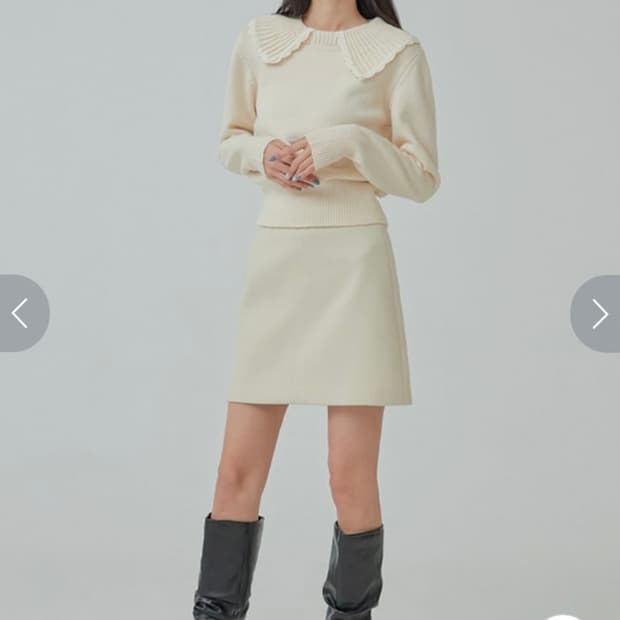 (새상품)미쏘 카라 아이보리 니트