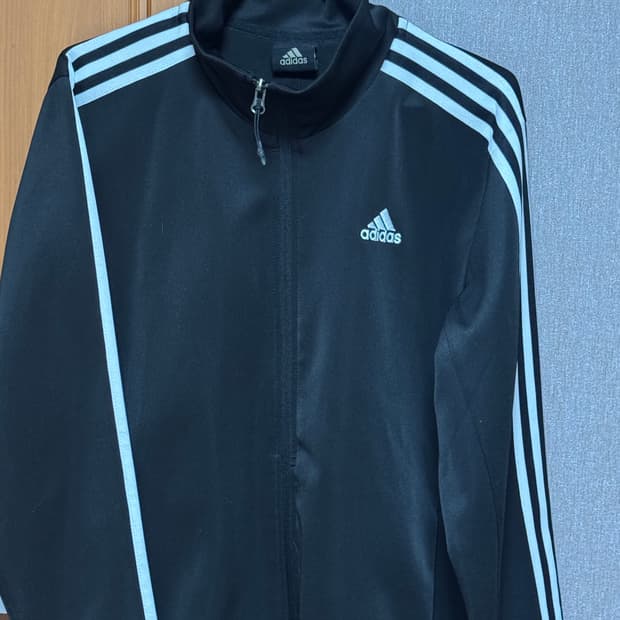 아디다스 블랙 져지 트랙탑 L