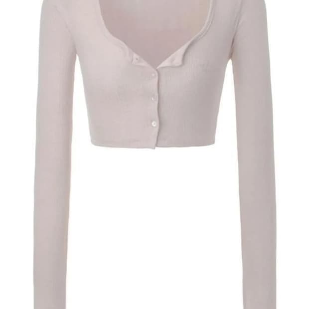 쓰리타임즈 베이비 크롭 가디건 핑크