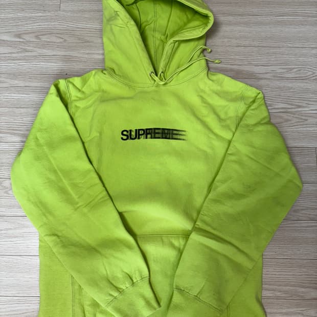 슈프림 모션로고 후드 라임