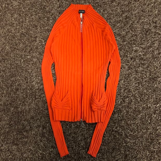 아르마니 진 여성 투웨이 슬림핏 니트 집업