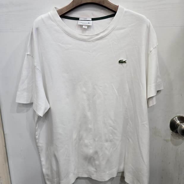 XL,105)) LACOSTE 라코스테 라운드넥 반팔티셔츠! 화이트!