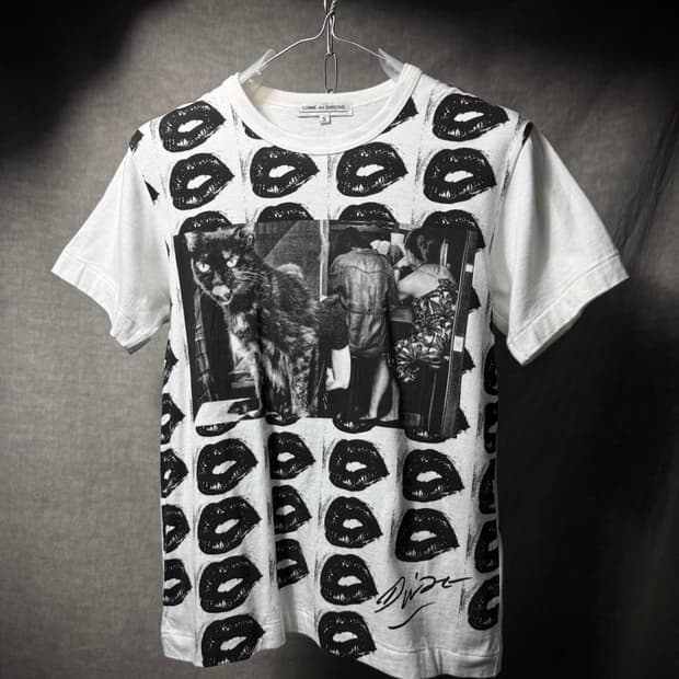 꼼데가르송 모리야마 다이도 아오야마 고양이 티셔츠