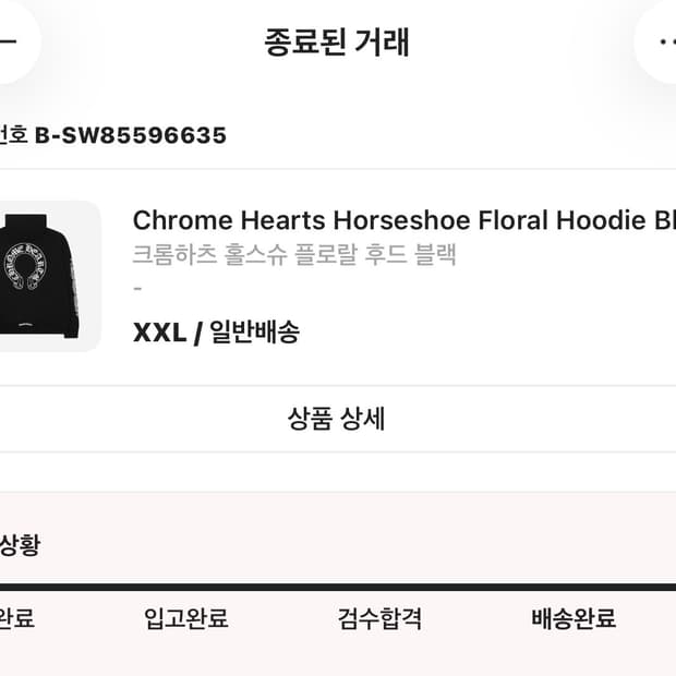 크롬하츠 홀스슈 플로랄 후드 블랙 XXL