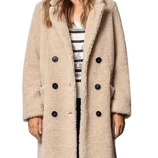 ZADIG & VOLTAIRE 쟈딕앤볼테르 테디 양털 더블 하프코트