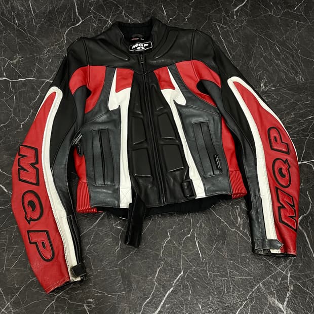 MQP 소가죽 패치워크 레이싱 자켓