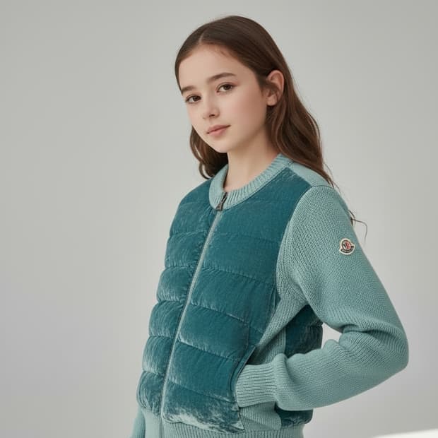 Moncler 키즈 MAGLIA 니트 구스밸뱃집업(10세)