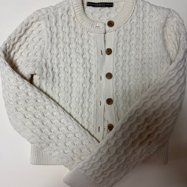 게스 가디건 흰색