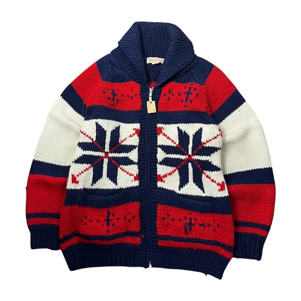 [MACALESTER] 빈티지 노르딕 패턴 집업 코위찬 