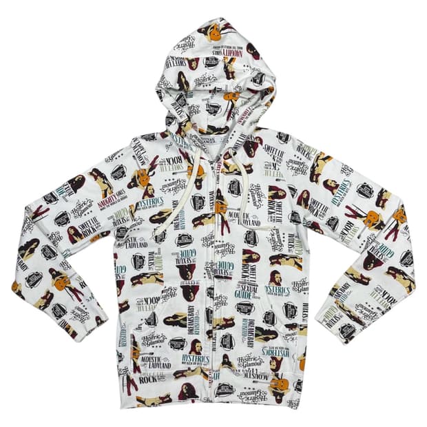 히스테릭 글래머 기타 치는 히스걸 패턴 후드 집업 자켓