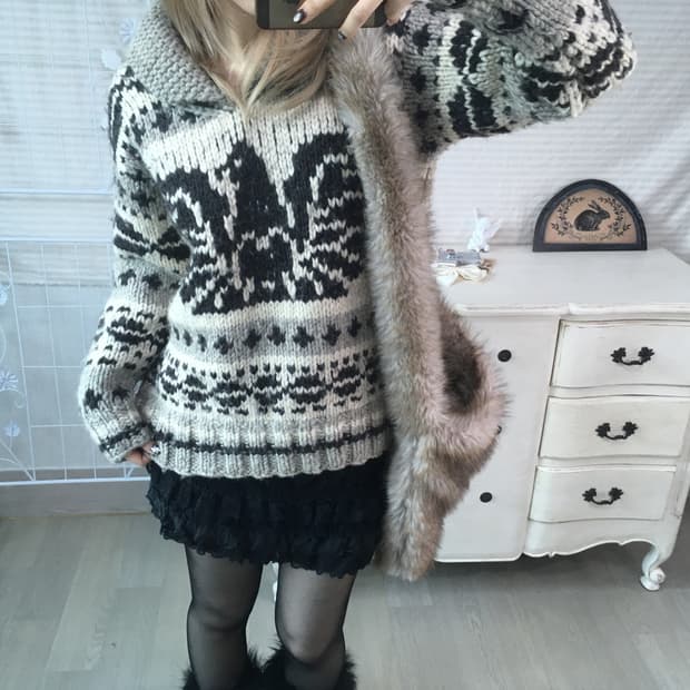 빈티지 코위찬 해비울 니트