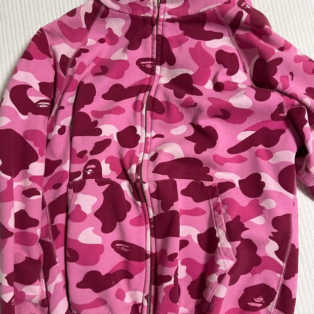 급처 에눌가능)) 베이프 핑크 풀집 후드집업