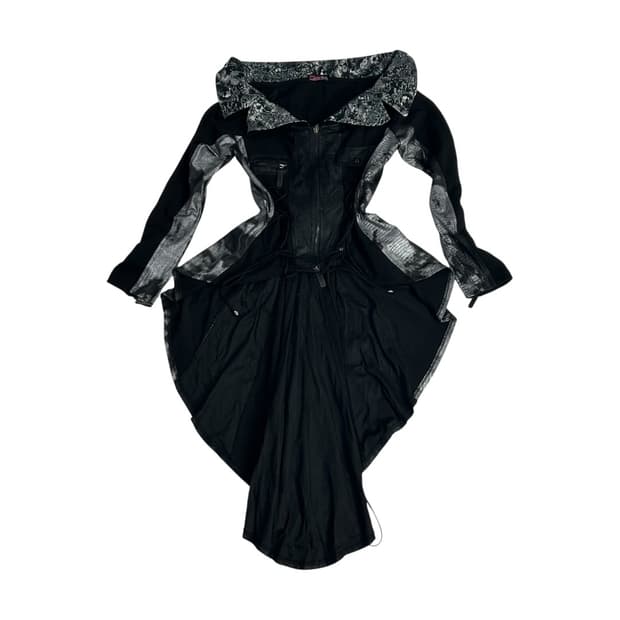 [qutie frash] 오리엔탈 고딕펑크 레이스업 집업 드레스