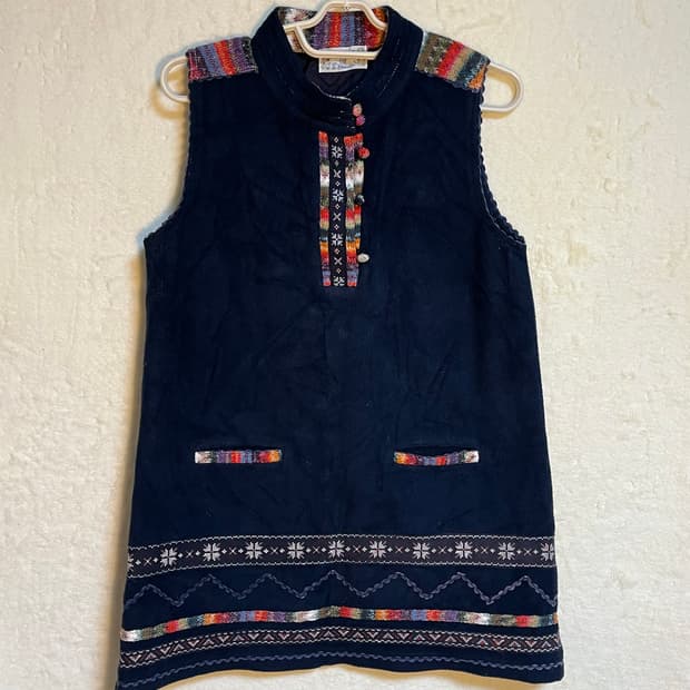 빈티지 에스닉 히피 자수 원피스