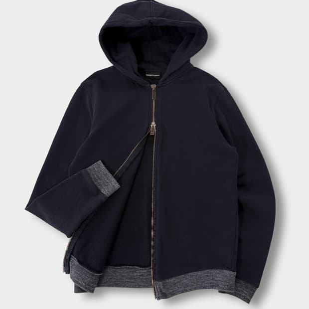  아르마니 00‘s 루즈핏 빅로고 빈티지 스웻 후드집업