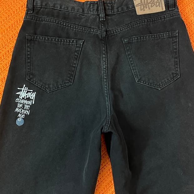 스투시 캔버스 워시드 빅 올 진 블랙