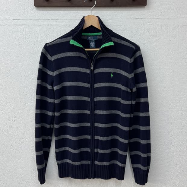 폴로 스트라이프 니트 집업(T51)