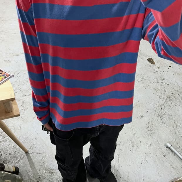 Back Number border long tee