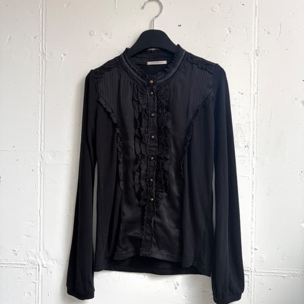 Axes Femme frill high neck blouse