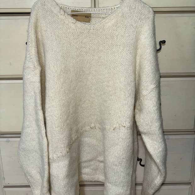 마뗑킴 핸드 스티치 오버핏 니트 아이보리 