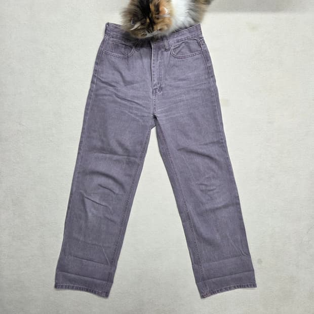 빈티지 퍼플 그레이 워싱 와이드 팬츠