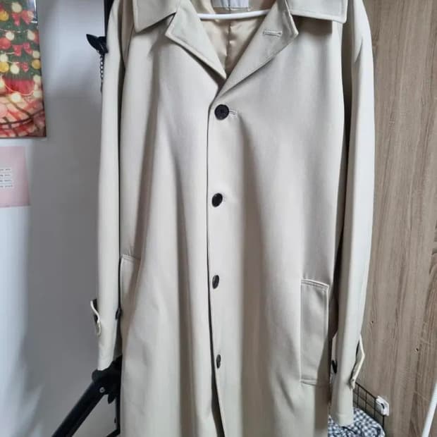 소신 턱시도 울 발마칸 트렌치코트 M 라이트 세이지