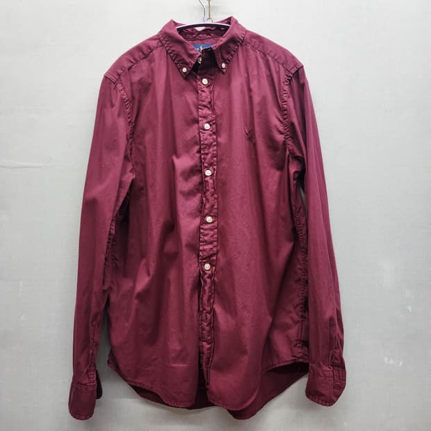 폴로랄프로렌 로고 버건디 셔츠 M