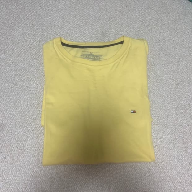 타미힐피거 라이트 옐로우 라운드 반팔티셔츠 110
